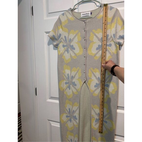 House of Sunny Hibiscus Aaron Knit Long Length Short Sleeve Top Women's 8US - Picture 8 of 16